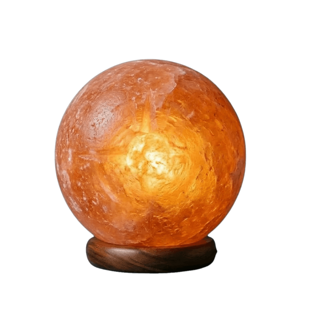 Original Hand-Carved Globe Big Himalayan Salt Stone Lamp - Premium Khewra Rock Salt Decor in Pakistan - Orania Premium