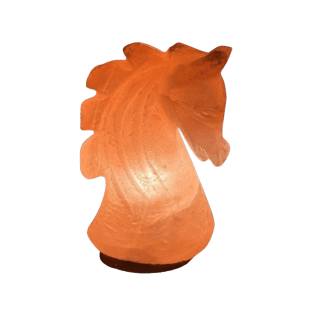 Original Hand-Carved Horse Auric Face Himalayan Salt Stone Lamp - Premium Khewra Rock Salt Decor in Pakistan - Orania Premium